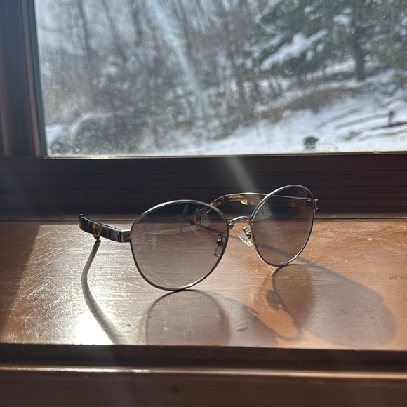 New Tory Burch Sunglasses w Orange Case tortoise shell arms silver with logo - Picture 7 of 14